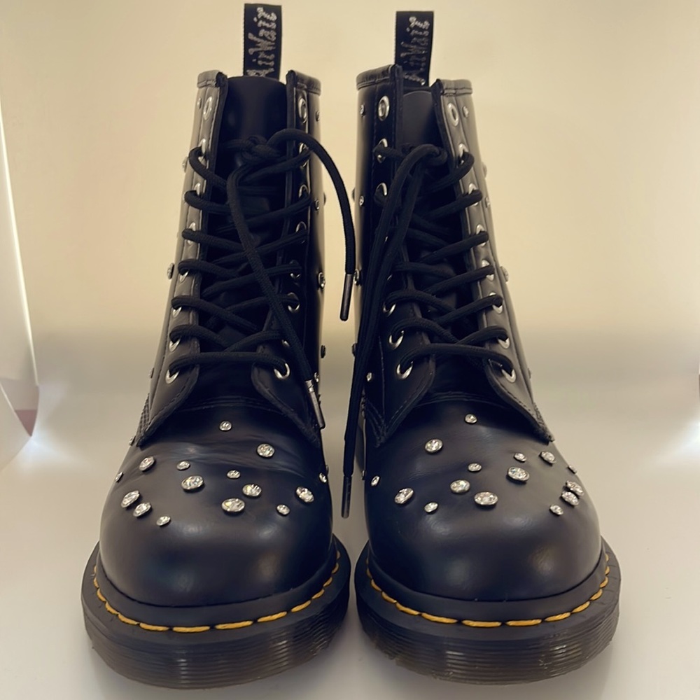 Dr. Martens x Swarovski 1460 Leather Lace up Boots.